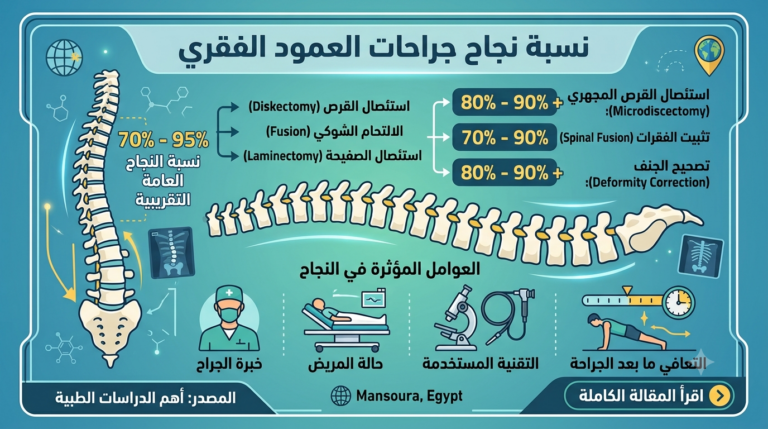 نسبة نجاح جراحات العمود الفقري